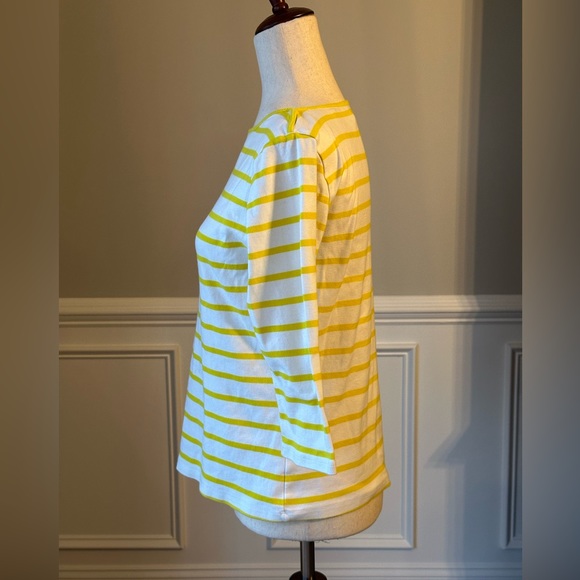 Zara Organic Cotton Yellow White Stripe Top size XL - Picture 4 of 10